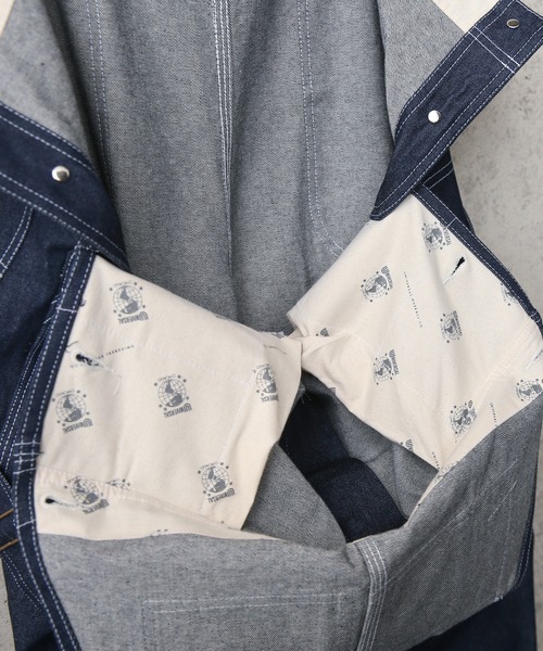 WAIPER.inc（ワイパーインク）の「UNIVERSAL OVERALL×L.L.WOOD エプロン付き ローバックオーバーオール【U2111804RS】（サロペット/オーバーオール・メンズ・ノンウォッシュ・M/L/XL）」の4枚目の写真