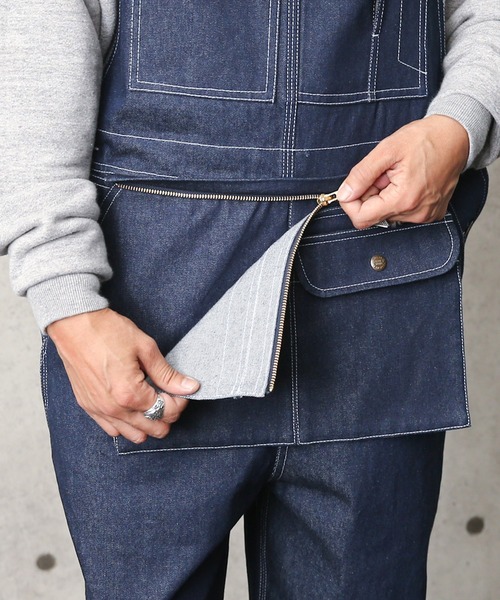 WAIPER.inc（ワイパーインク）の「UNIVERSAL OVERALL×L.L.WOOD エプロン付き ローバックオーバーオール【U2111804RS】（サロペット/オーバーオール・メンズ・ノンウォッシュ・M/L/XL）」の7枚目の写真