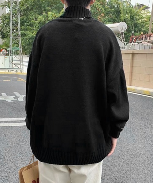 NOWLE(ノウル)の「【NOWLE】リブ ハイネック ニット セーター(ニット/セーター・メンズ・グレー/ブラック・MEDIUM/X-LARGE/XX-LARGE/LARGE)」の16枚目の写真