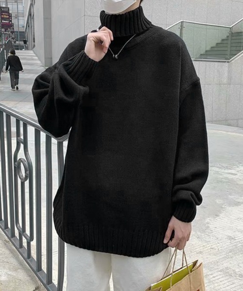 NOWLE(ノウル)の「【NOWLE】リブ ハイネック ニット セーター(ニット/セーター・メンズ・グレー/ブラック・MEDIUM/X-LARGE/XX-LARGE/LARGE)」の19枚目の写真