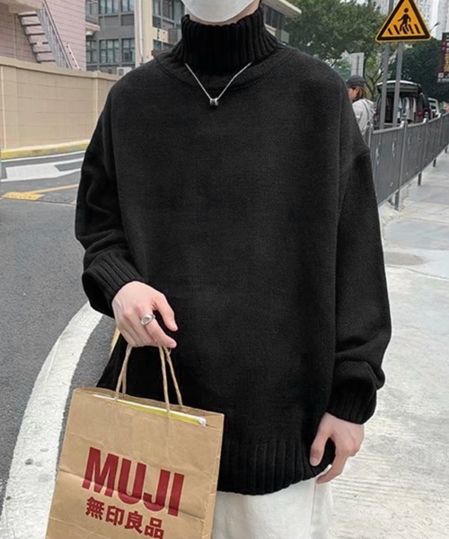 NOWLE(ノウル)の「【NOWLE】リブ ハイネック ニット セーター(ニット/セーター・メンズ・グレー/ブラック・MEDIUM/X-LARGE/XX-LARGE/LARGE)」の20枚目の写真