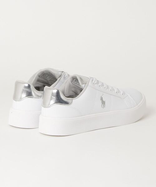 POLO RALPH LAUREN（ポロ ラルフ ローレン）の「POLO RALPH LAUREN/ポロラルフローレン PLATFORM  厚底 スニーカー 103184（スニーカー・キッズ・ホワイト×グレー・23.0cm/23.5cm）」の2枚目の写真