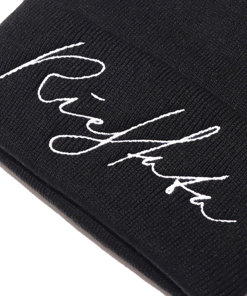 atmos pink(アトモスピンク)の「RIEHATA × atmos pink ロゴ刺繍 ニット帽 【SP】(ニットキャップ/ビーニー・レディース・ブラック/ピンク/ベージュ・FREE)」の9枚目の写真