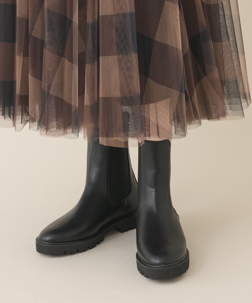 Paradise Picnic（パラダイスピクニック）の「サイドゴアブーツ（ブーツ・レディース・ブラック/ベージュ・MEDIUM/LARGE）」の2枚目の写真