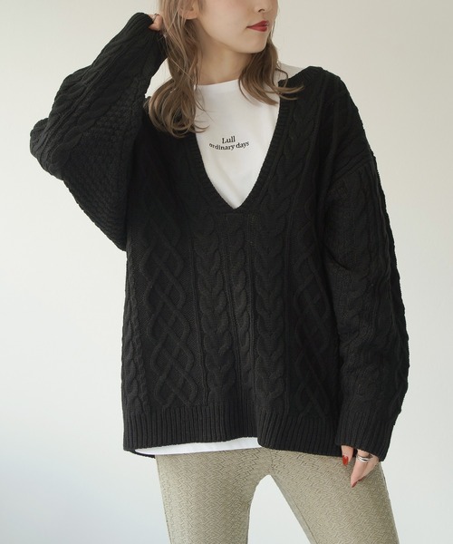 Lull（ルル）の「【Lull / ルル】Lullロゴ刺繍ロンT（Tシャツ/カットソー・レディース・ホワイト/ブラック・ONESIZE）」の12枚目の写真