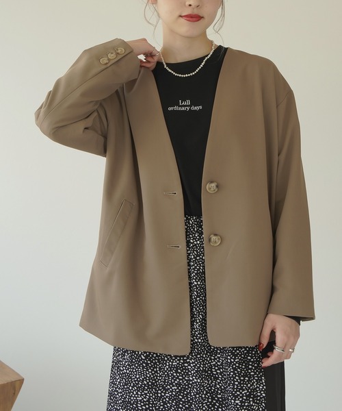 Lull（ルル）の「【Lull / ルル】Lullロゴ刺繍ロンT（Tシャツ/カットソー・レディース・ホワイト/ブラック・ONESIZE）」の5枚目の写真