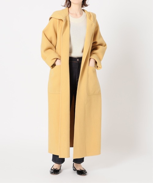 IENA LA BOUCLE ダブルフェイスコート ベルト付き 美品 IENA LA BOUCLE ダブルフェイスケープコート リボンベルト ロング