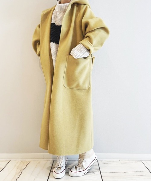 IENA LA BOUCLE（イエナラブークル）の「IENA LA BOUCLE ダブルフェイスフードコート◆（その他アウター・レディース・イエロー・38）」の22枚目の写真