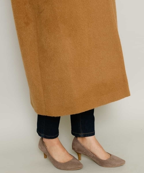 a.v.v（アーヴェヴェ）の「【a.v.v Charme】スタンドカラーシャギーロングコート（ピーコート・レディース・サンドベージュ・38/40/36）」の12枚目の写真