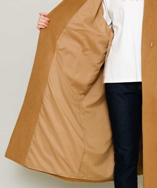 a.v.v（アーヴェヴェ）の「【a.v.v Charme】スタンドカラーシャギーロングコート（ピーコート・レディース・サンドベージュ・38/40/36）」の14枚目の写真