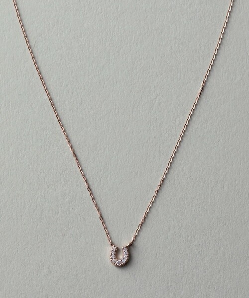 ete（エテ）の「○K10MPG レイヤー ホースシュー パヴェ ネックレス