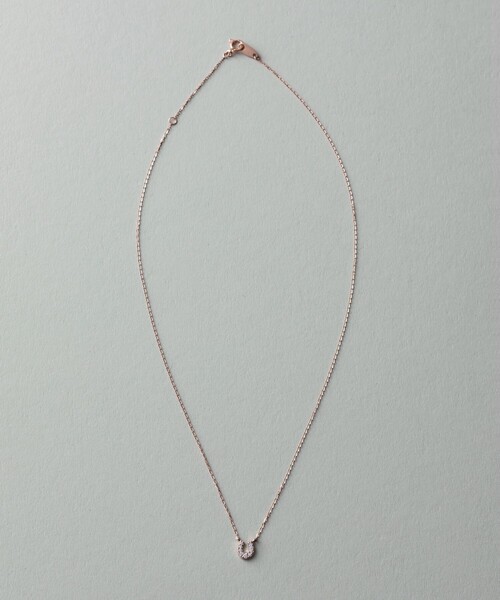 ete（エテ）の「○K10MPG レイヤー ホースシュー パヴェ ネックレス