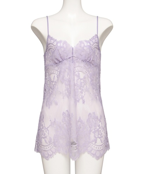 Chut! INTIMATES(シュットインティメイツ)の「シアーライトブラ ロングキャミソール (C356)(その他アンダーウェア/インナー・レディース・ライトグレー/ブラック/パープル・80/90/85)」の3枚目の写真