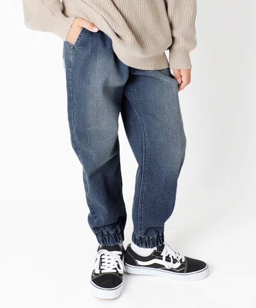 GLAZOS（グラソス）の「[ワイドテーパード]微起毛デニムストレッチ・ジョガーパンツ（デニムパンツ・キッズ・ブルー/グレー・130cm/140cm/150cm/160cm/170cm）」の2枚目の写真