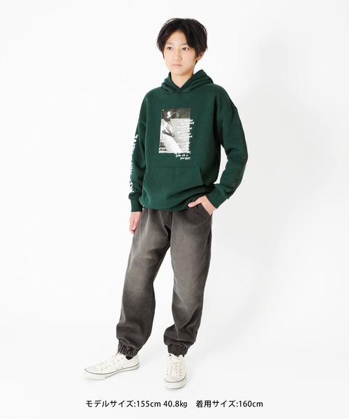 GLAZOS（グラソス）の「[ワイドテーパード]微起毛デニムストレッチ・ジョガーパンツ（デニムパンツ・キッズ・ブルー/グレー・130cm/140cm/150cm/160cm/170cm）」の6枚目の写真