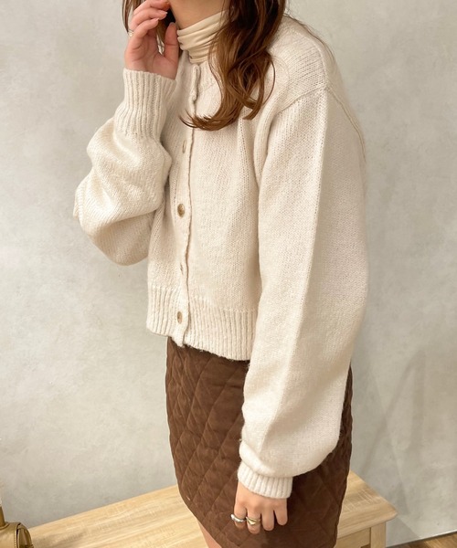 apres jour clair（アプレジュールクレア）の「【apres jour clair】2WAY起毛ショートニットカーディガン（ニット/セーター・レディース・アイボリー/ライトベージュ/ブラウン系その他・フリー/X-LARGE）」の9枚目の写真