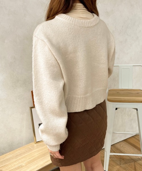 apres jour clair（アプレジュールクレア）の「【apres jour clair】2WAY起毛ショートニットカーディガン（ニット/セーター・レディース・アイボリー/ライトベージュ/ブラウン系その他・フリー/X-LARGE）」の11枚目の写真