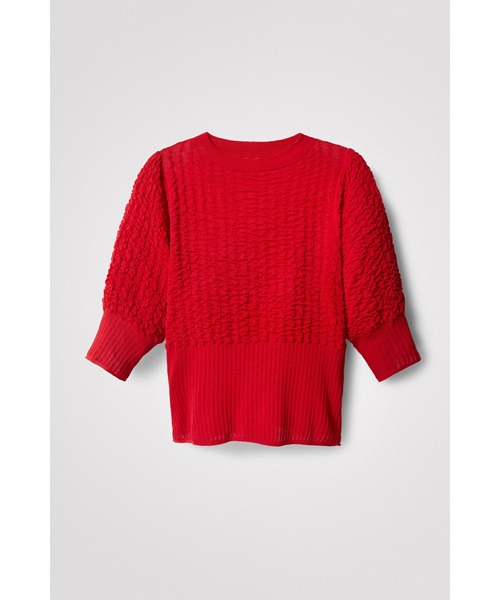 Desigual(デシグアル)の「トリコット Tシャツ(Tシャツ/カットソー・レディース・レッド/ブラック・L/XL/M/S/XS)」の11枚目の写真