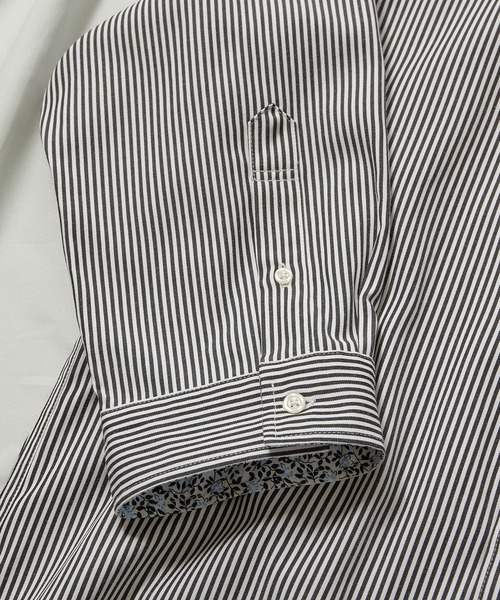 UNION STATION（ユニオンステーション）の「【7分袖】ブロードマテリアル ストライプボタンダウンシャツ（シャツ/ブラウス・メンズ・ブラック/ネイビー・LL/M/L）」の12枚目の写真