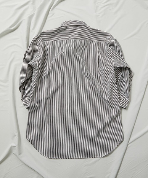 UNION STATION（ユニオンステーション）の「【7分袖】ブロードマテリアル ストライプボタンダウンシャツ（シャツ/ブラウス・メンズ・ブラック/ネイビー・LL/M/L）」の14枚目の写真