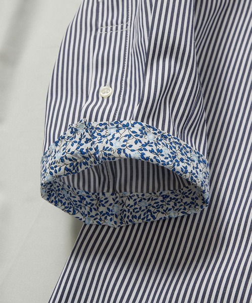 UNION STATION（ユニオンステーション）の「【7分袖】ブロードマテリアル ストライプボタンダウンシャツ（シャツ/ブラウス・メンズ・ブラック/ネイビー・LL/M/L）」の18枚目の写真