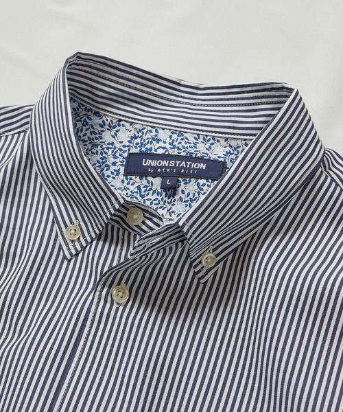 UNION STATION（ユニオンステーション）の「【7分袖】ブロードマテリアル ストライプボタンダウンシャツ（シャツ/ブラウス・メンズ・ブラック/ネイビー・LL/M/L）」の20枚目の写真