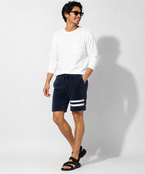 NO WAY(ノーウェイ)の「/Bl/サイドラインショートパンツ(その他パンツ・メンズ・ネイビー/ブラック/ベージュ・LARGE/MEDIUM)」の13枚目の写真