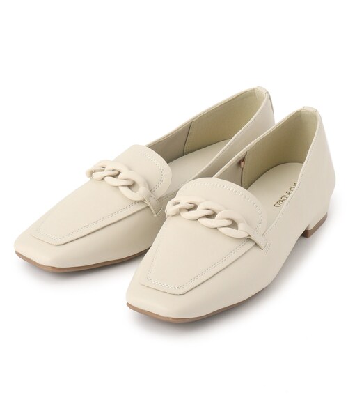 OPAQUE.CLIP(オペークドットクリップ)の「◆スクエアトゥチェーンフラットローファー(その他シューズ・レディース・ブラック/オフホワイト・02/03)」の10枚目の写真