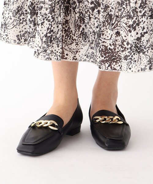 OPAQUE.CLIP(オペークドットクリップ)の「◆スクエアトゥチェーンフラットローファー(その他シューズ・レディース・ブラック/オフホワイト・02/03)」の13枚目の写真