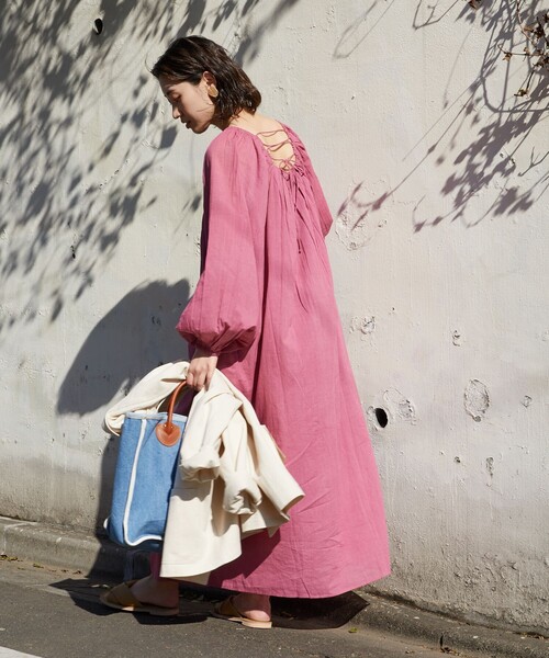 Web限定 インドボイルバックレースワンピース