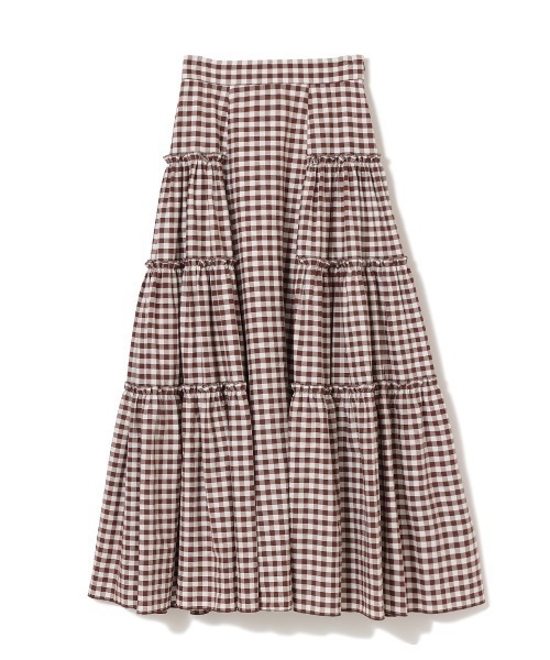 COEL（コエル）の「ギンガムチェックティアードスカート（スカート・レディース・ブラック/ブラウン/ピンク・38/36）」の21枚目の写真