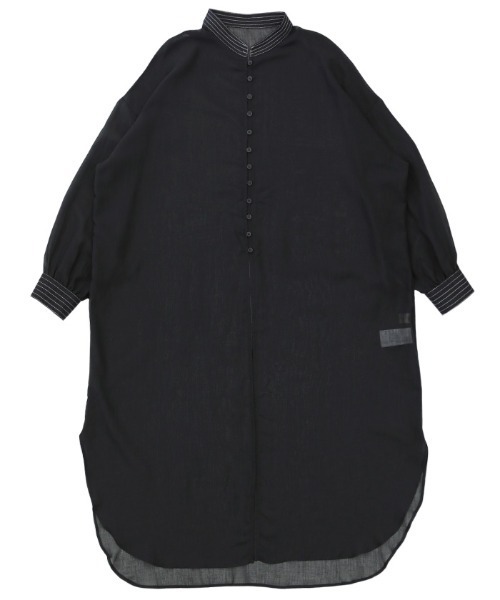 select MOCA（セレクトモカ）の「バイカラーステッチシアーガーゼロングシャツ（シャツ/ブラウス・レディース・ブラック/オフホワイト・FREE）」の17枚目の写真