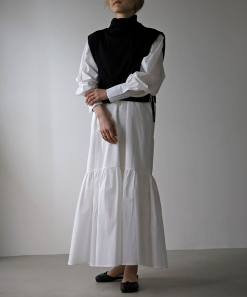 UNFIELD(アンフィールド)の「【UNFIELD】ベスト付ギャザーマーメイド切替ワンピース(ワンピース・レディース・ホワイト/ストライプ・FREE)」の19枚目の写真