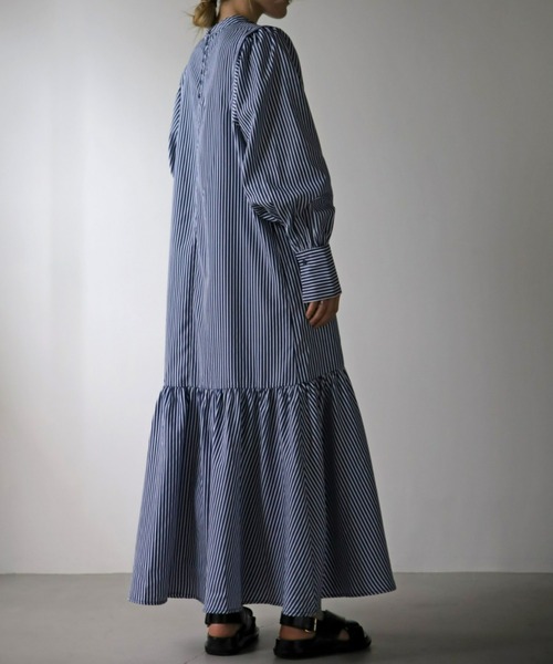 UNFIELD(アンフィールド)の「【UNFIELD】ベスト付ギャザーマーメイド切替ワンピース(ワンピース・レディース・ホワイト/ストライプ・FREE)」の12枚目の写真