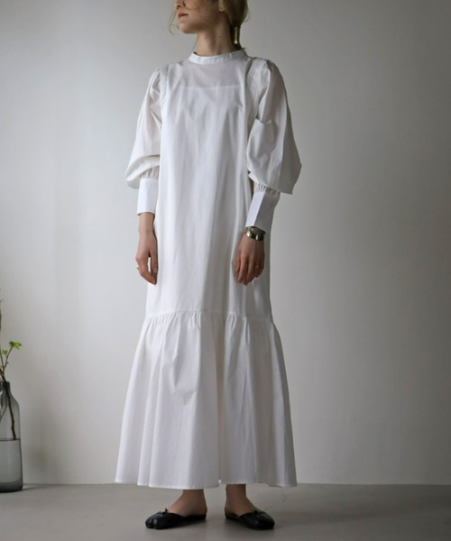 UNFIELD(アンフィールド)の「【UNFIELD】ベスト付ギャザーマーメイド切替ワンピース(ワンピース・レディース・ホワイト/ストライプ・FREE)」の15枚目の写真