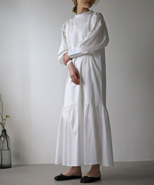 UNFIELD(アンフィールド)の「【UNFIELD】ベスト付ギャザーマーメイド切替ワンピース(ワンピース・レディース・ホワイト/ストライプ・FREE)」の21枚目の写真