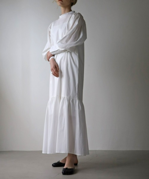 UNFIELD(アンフィールド)の「【UNFIELD】ベスト付ギャザーマーメイド切替ワンピース(ワンピース・レディース・ホワイト/ストライプ・FREE)」の9枚目の写真