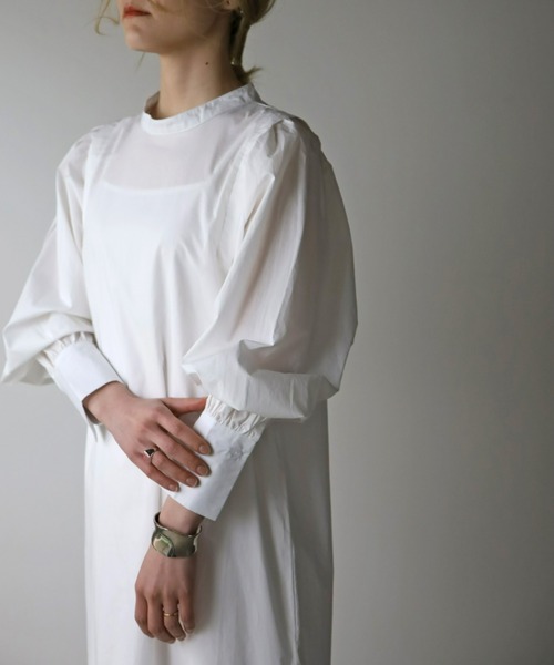 UNFIELD(アンフィールド)の「【UNFIELD】ベスト付ギャザーマーメイド切替ワンピース(ワンピース・レディース・ホワイト/ストライプ・FREE)」の5枚目の写真