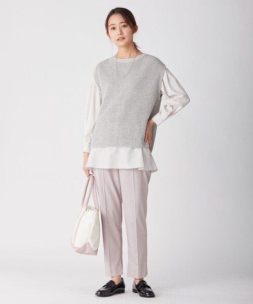 J.PRESS(ジェイプレス)の「【洗える】T/Rシャークスキン テーパード パンツ(その他パンツ・レディース・ライトグレー系/ピンク系/ダルブルー系・T13/T15/T17)」の18枚目の写真