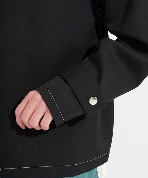 LiNoH(リノー)の「WOOL TWILL STITCH BLOUSON(ブルゾン・メンズ・ブラック/ミント・1/2)」の11枚目の写真
