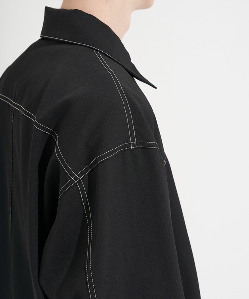 LiNoH(リノー)の「WOOL TWILL STITCH BLOUSON(ブルゾン・メンズ・ブラック/ミント・1/2)」の15枚目の写真