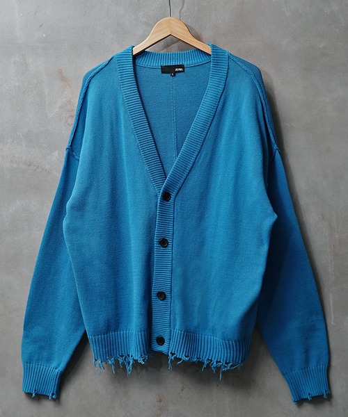 JOKER（ジョーカー）の「オーバーサイズ ダメージ ルーズシルエット カーディガン（カーディガン/ボレロ・メンズ・ブラック/ブルー/グリーン/キナリ・M/L）」の16枚目の写真