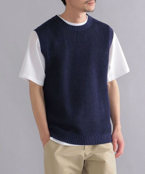 SHIPS(シップス)の「SHIPS: 7ゲージ リネン/コットン ミックスヤーン ニットベスト(ベスト・メンズ・ベージュ/ネイビー/グレー・SMALL/MEDIUM/LARGE)」の21枚目の写真