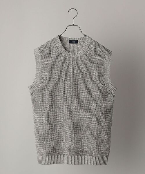 SHIPS(シップス)の「SHIPS: 7ゲージ リネン/コットン ミックスヤーン ニットベスト(ベスト・メンズ・ベージュ/ネイビー/グレー・SMALL/MEDIUM/LARGE)」の13枚目の写真