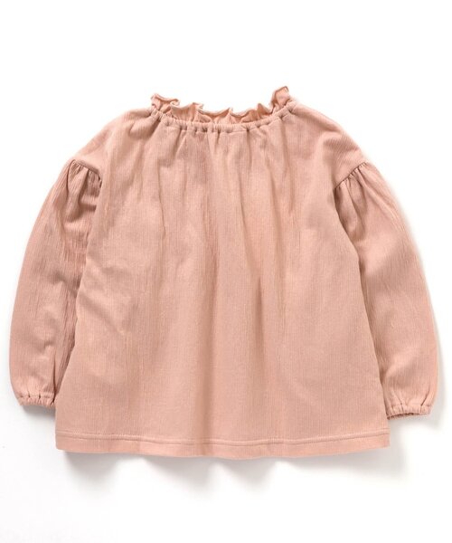 apres les cours（アプレレクール）の「/シャーリング長袖Tシャツ（Tシャツ/カットソー・キッズ・ラベンダー/サックスブルー/ベージュ/カーキ/アイボリー/サーモンピンク・100/110/140/80/120/130/90）」の11枚目の写真