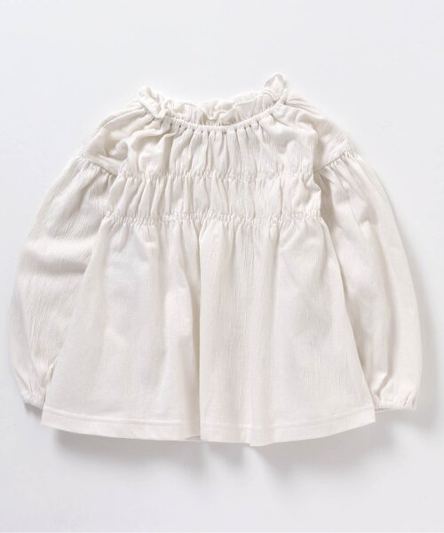 apres les cours（アプレレクール）の「/シャーリング長袖Tシャツ（Tシャツ/カットソー・キッズ・ラベンダー/サックスブルー/ベージュ/カーキ/アイボリー/サーモンピンク・100/110/140/80/120/130/90）」の17枚目の写真