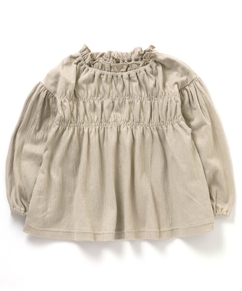 apres les cours（アプレレクール）の「/シャーリング長袖Tシャツ（Tシャツ/カットソー・キッズ・ラベンダー/サックスブルー/ベージュ/カーキ/アイボリー/サーモンピンク・100/110/140/80/120/130/90）」の20枚目の写真