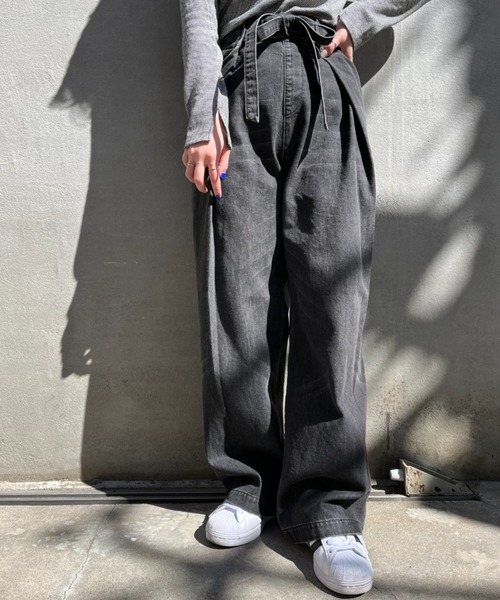 Superthanks スーパーサンクス スーパーサンクス デニムタックワイドパンツ デニムパンツ パンツ Ciaopanic チャオパニック
