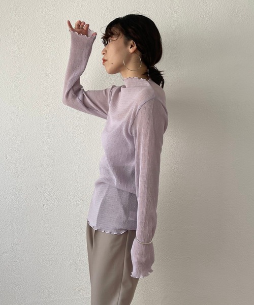 soft touch pleats sheer tops / ソフトタッチプリーツシアートップス soft touch pleats sheer tops / ソフトタッチプリーツシアートップス