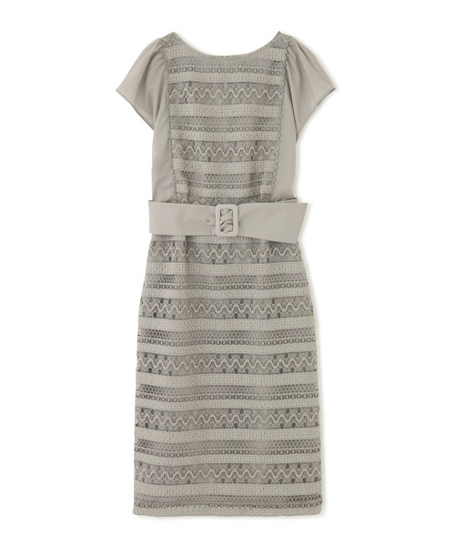 新品 ピンキー&ダイアン ジオメトリックボーダーレースワンピース